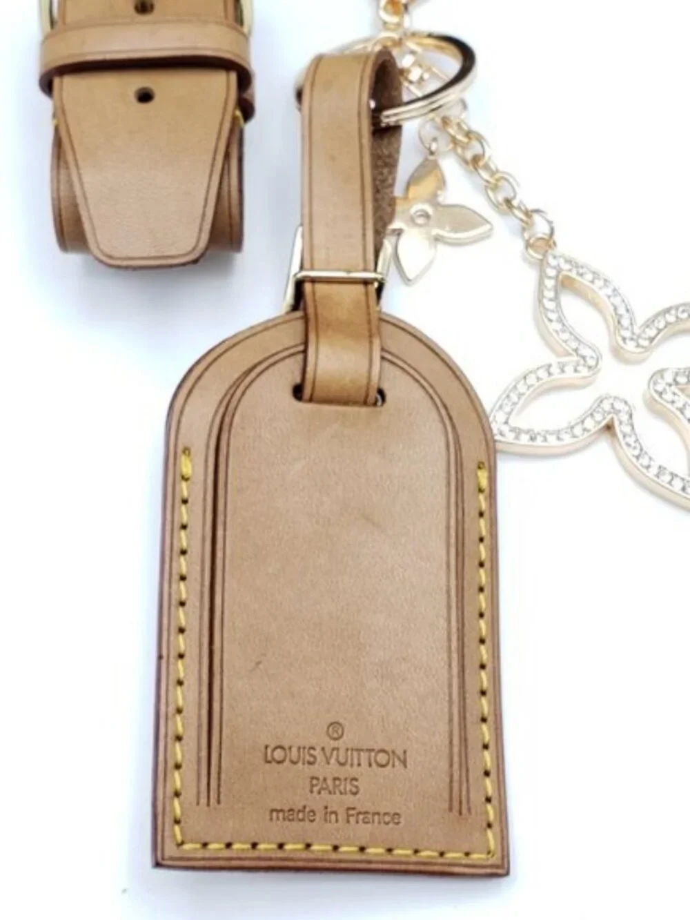 Authentic Louis Vuitton Dark Brown Luggage, Name Tag with Unbranded Keycharm
